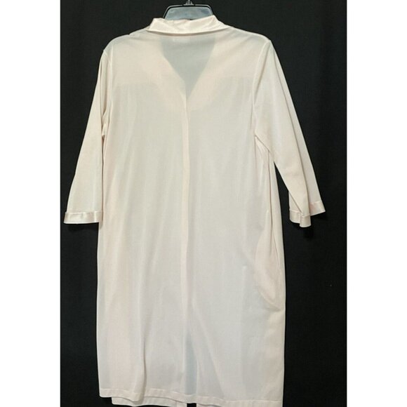 Vanity Fair Robe House Coat Pink Pearlized Buttons Nylon Size M Medium Vintage - Picture 6 of 9
